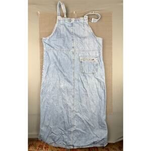 Faded Glory Denim Overall Dress Large Pocket Front 90s Y2K Vintage